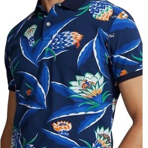 Polo Ralph‎ Lauren XL Tropical Bonheur Floral Knit Shirt Navy Classic Fit NWT